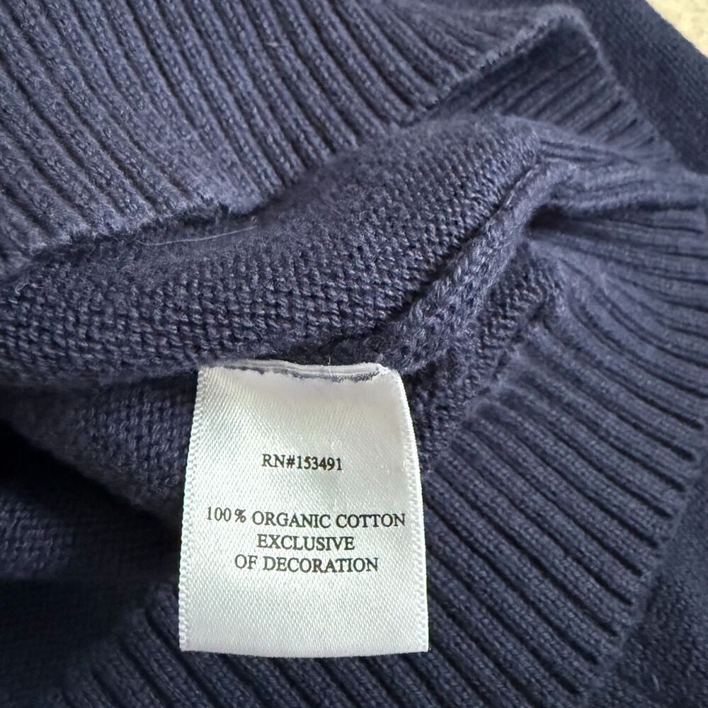 Hope & Henry Navy Horse Graphic Sweater Kids L Elbow Patch Organic Sustainable - Picture 9 of 10